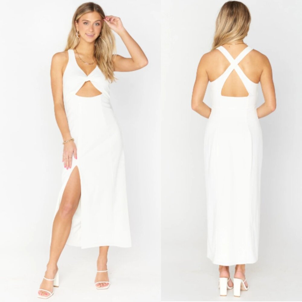 Show Me Your MuMu Luca Midi Dress White Size XS Bridal Stretch